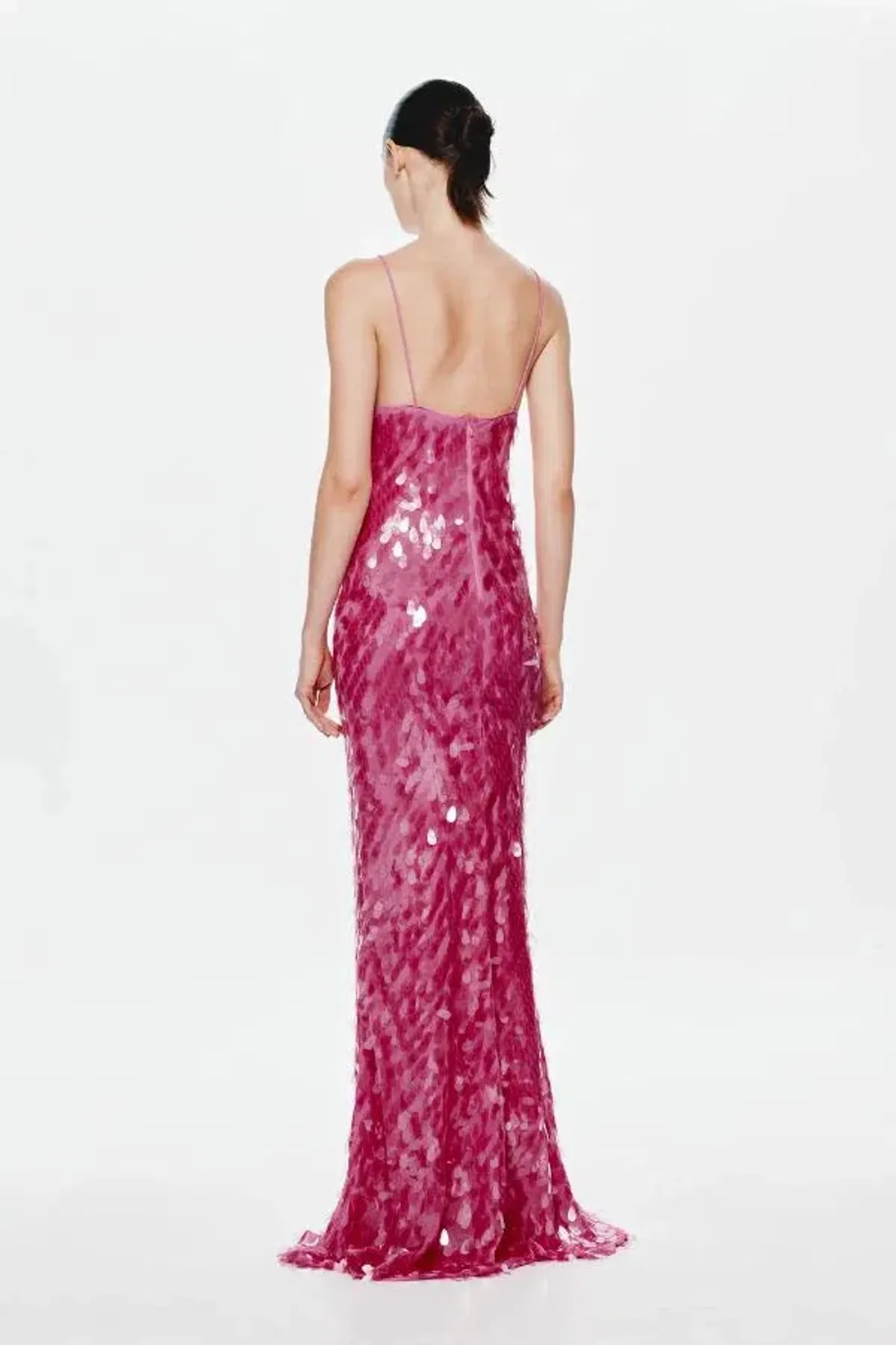 MISHA The Sapphire Sequin Maxi Dress Fuchsia Size 6/XS - Image 3