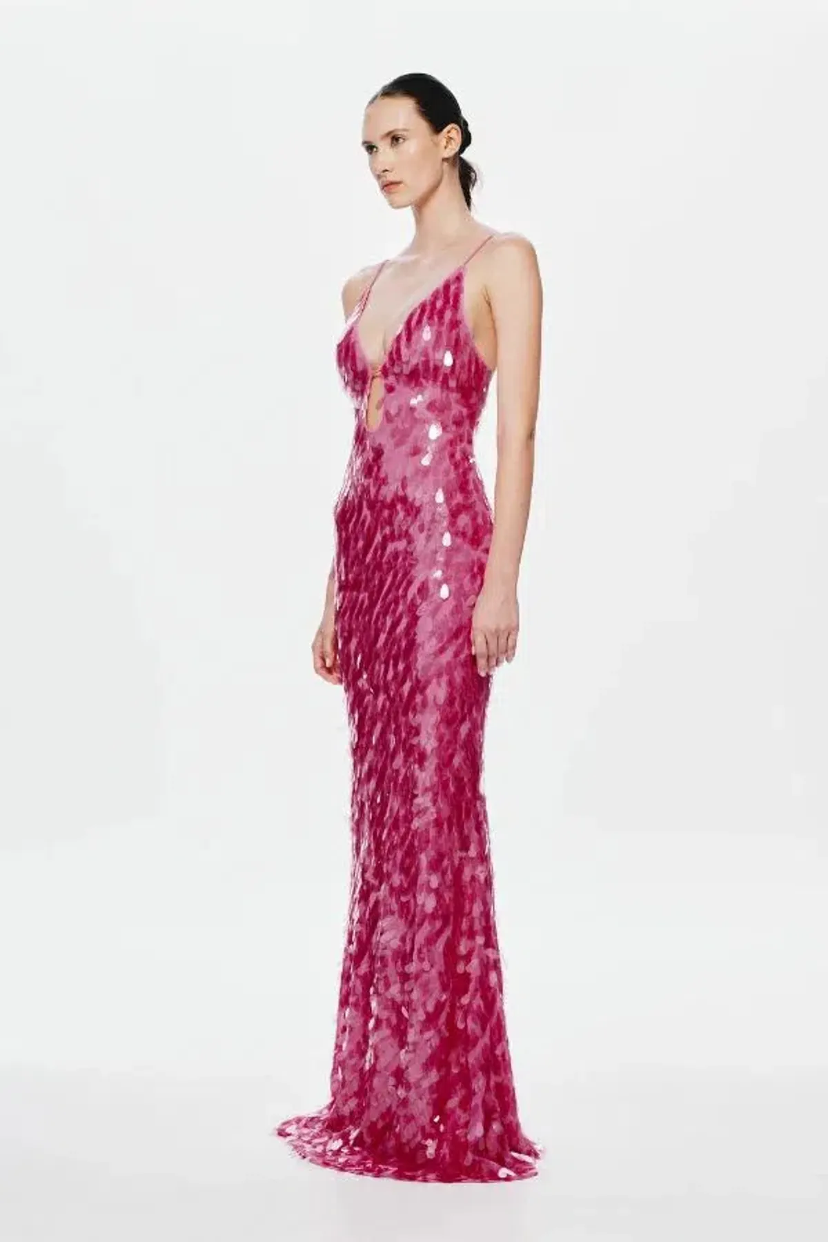 MISHA The Sapphire Sequin Maxi Dress Fuchsia Size 6/XS - Image 2