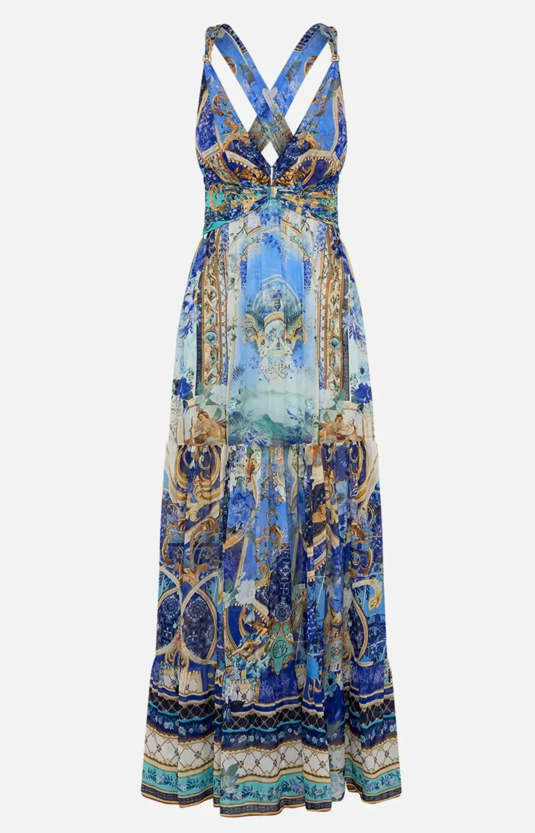 Camilla Views of Vesuvius Dress Blue Size 8  for rent on The Volte - main image