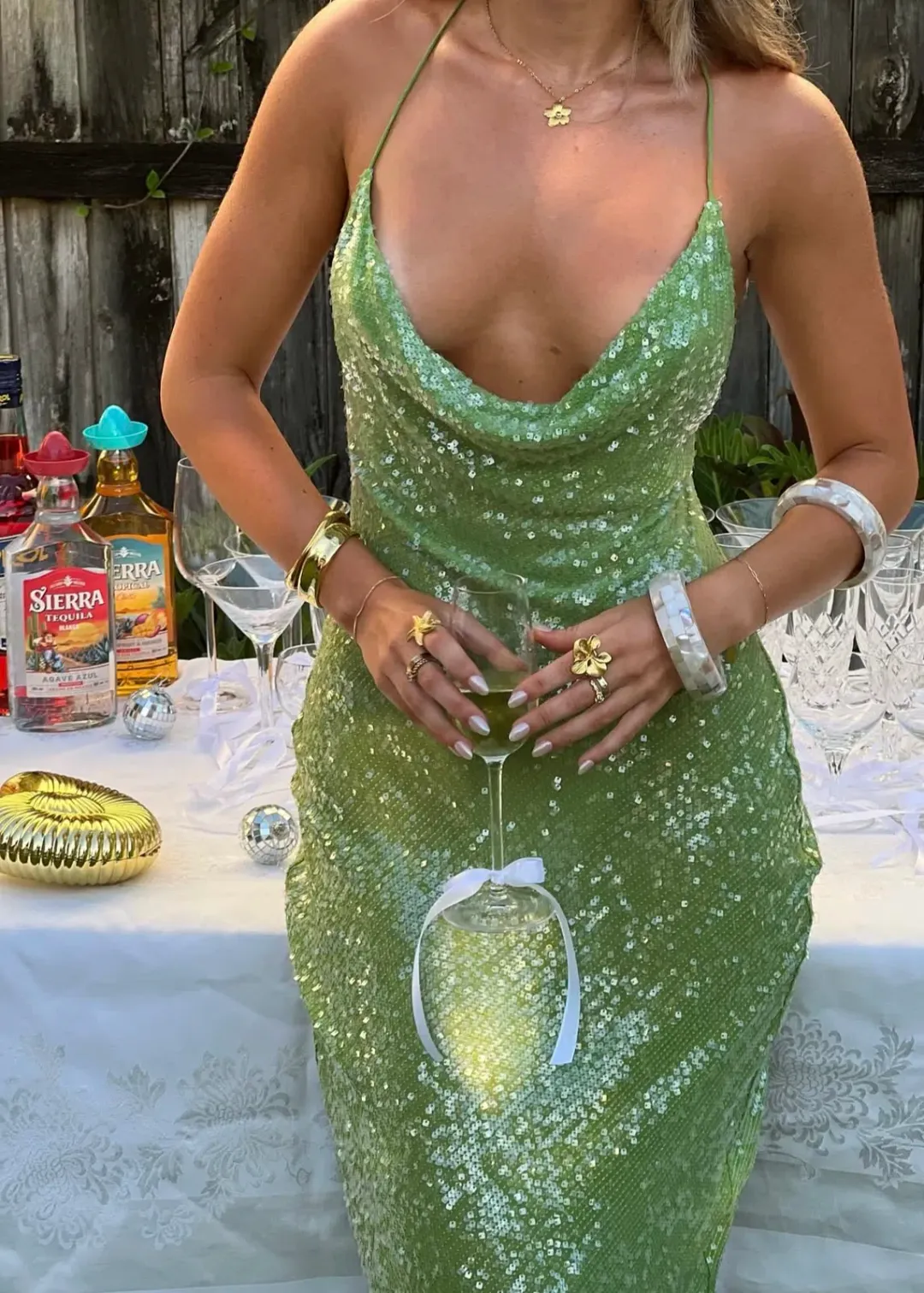 Rat & Boa Gaia Dress Green Size 8  for rent on The Volte - main image