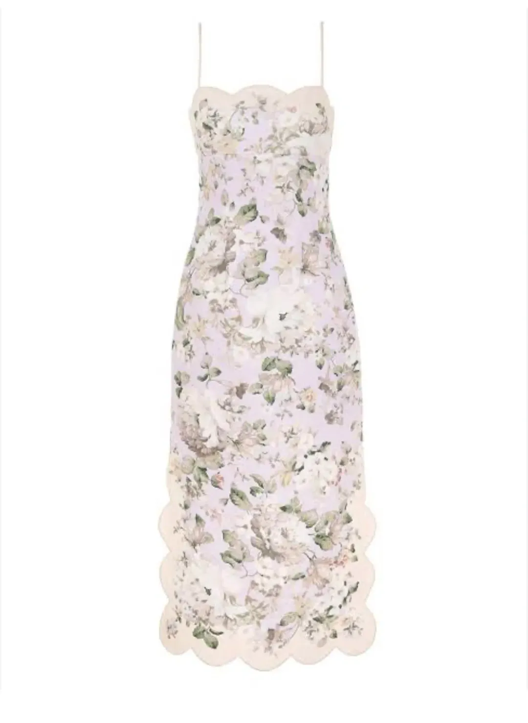 Zimmermann Acacia Scallop Midi Dress Floral Size 2/Au 12  for rent on The Volte - main image