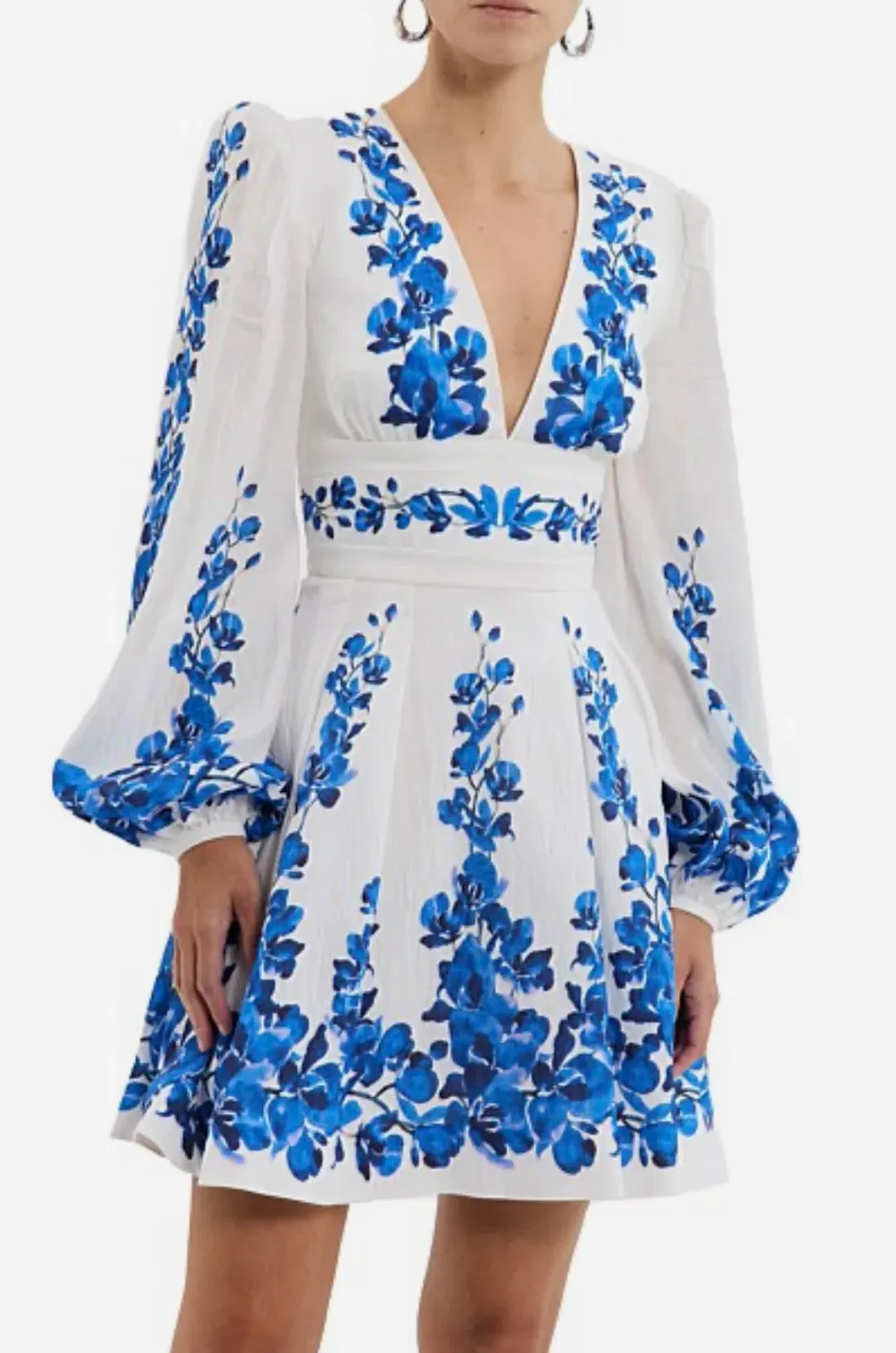 Rebecca Vallance Orchid Blues Mini Dress White Size AU 6 for rent on The Volte - main image