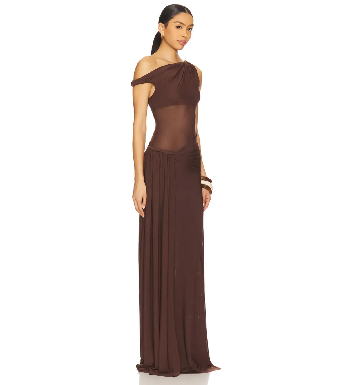 Misha Sisal Maxi Dress in Espresso Brown Size 6/XS - Image 2
