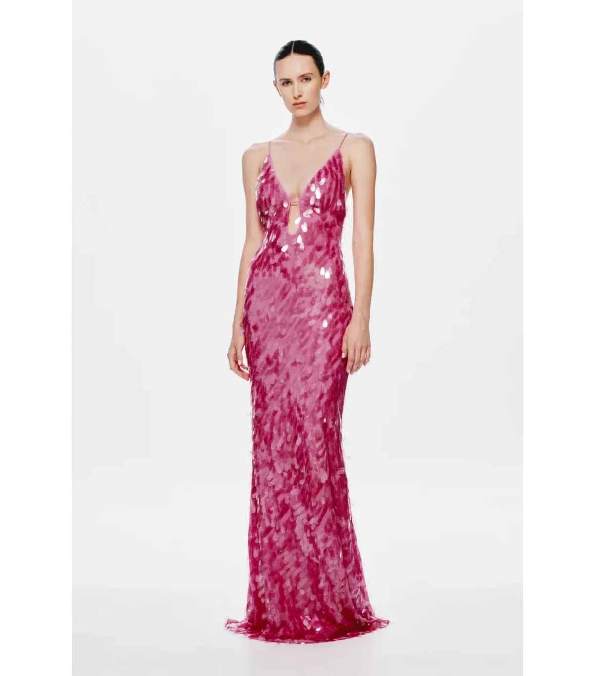 Misha Sapphire Sequin Maxi Dress Fuchsia Pink Size S / AU 8 - Image 1