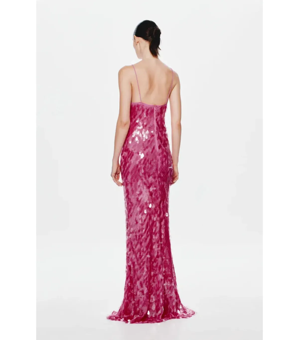 Misha Sapphire Sequin Maxi Dress Fuchsia Pink Size S / AU 8 - Image 3