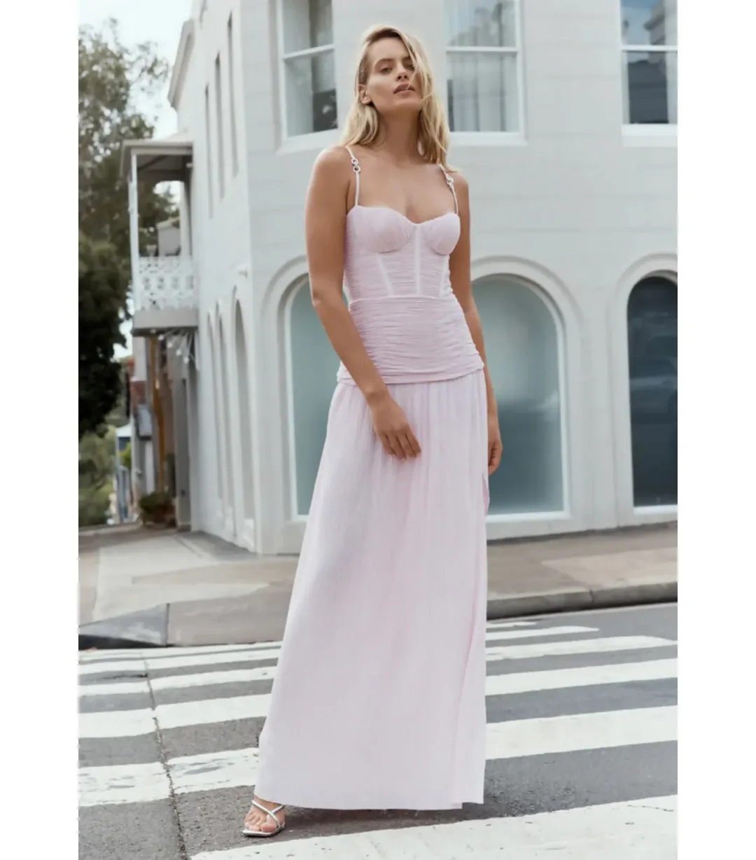 Manning Cartell Double Time Pleat Maxi Dress in Hydrangea Size AU 10 for rent on The Volte - main image