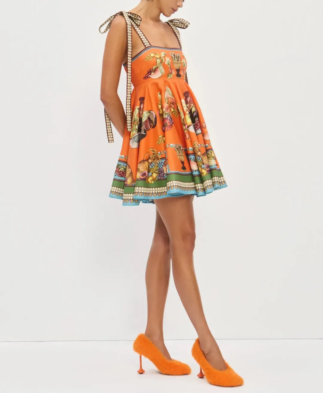 Alemais Rocco Mini Dress Orange Print Size 12 for rent on The Volte - main image