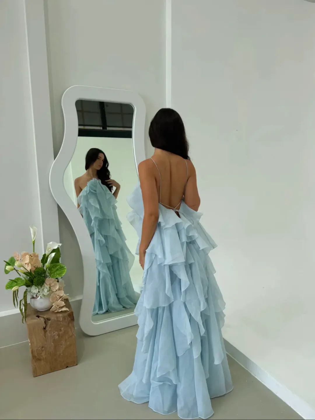 Aje Pandorea Layered Maxi Dress in Silver Blue Size XS / AU 6 for rent on The Volte - main image