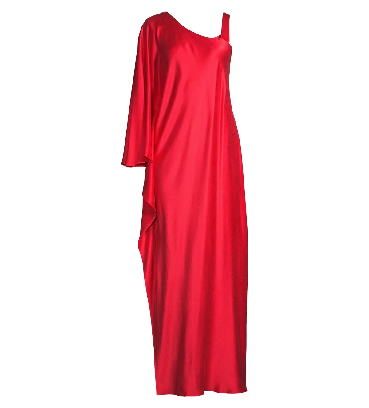 Ginger and Smart Grace One Shoulder Silk Maxi Dress in Red Size AU 16 - Image 4