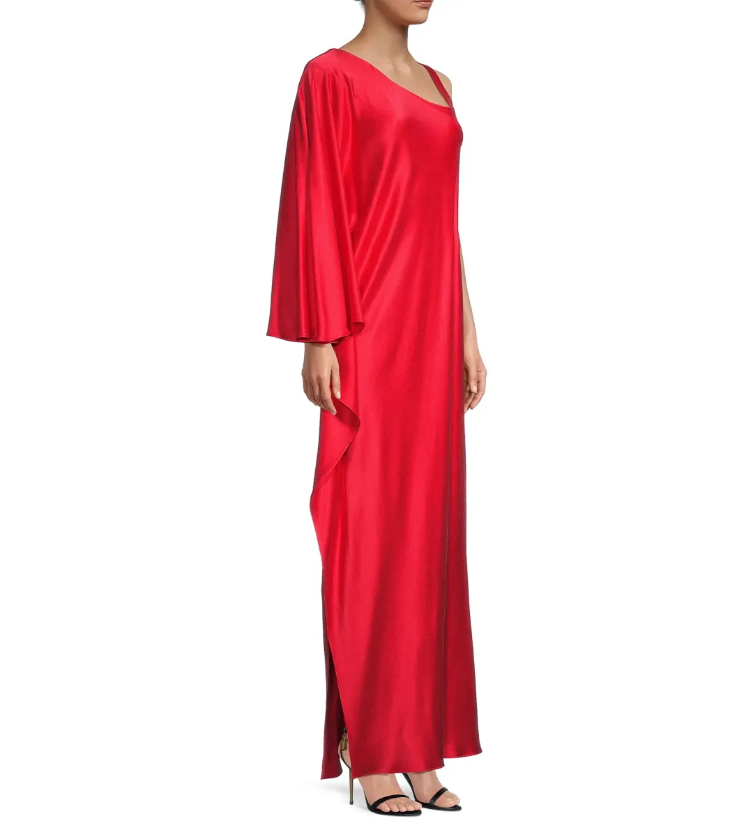 Ginger and Smart Grace One Shoulder Silk Maxi Dress in Red Size AU 16 for rent on The Volte - main image