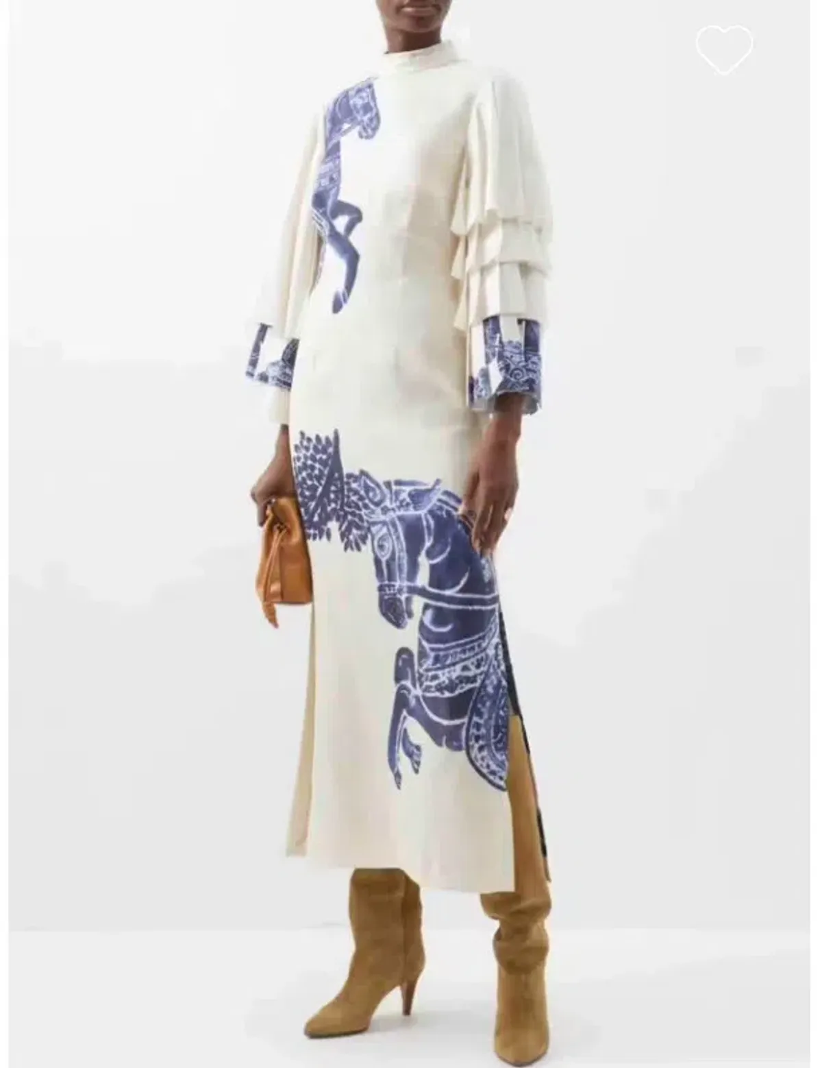 Alemais Rider Pleat Sleeve Midi Dress White Blue Size AU 6 - Image 3