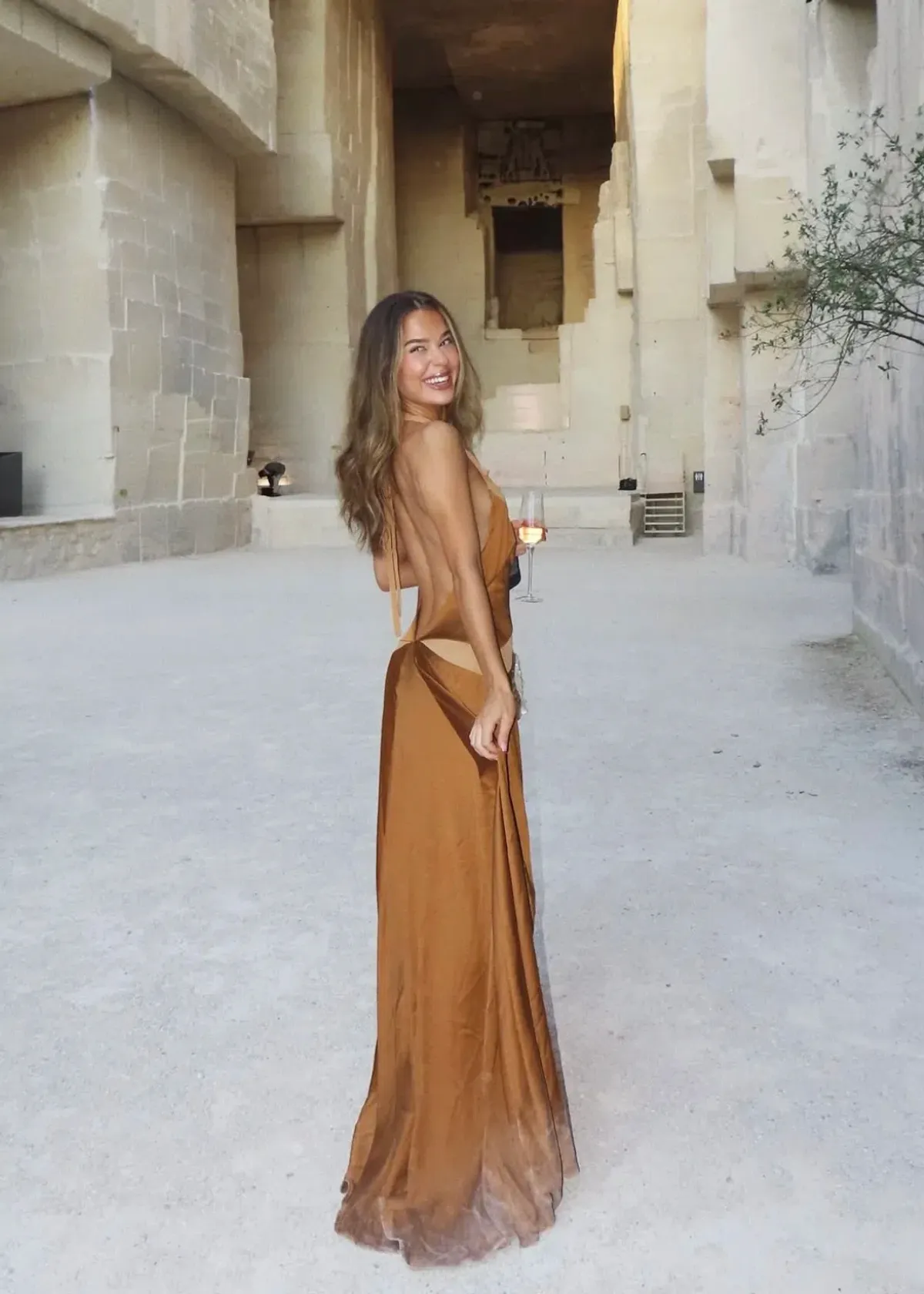 Arcina Ori Devora Dress Maxi Brown Size AU 8 - Image 2