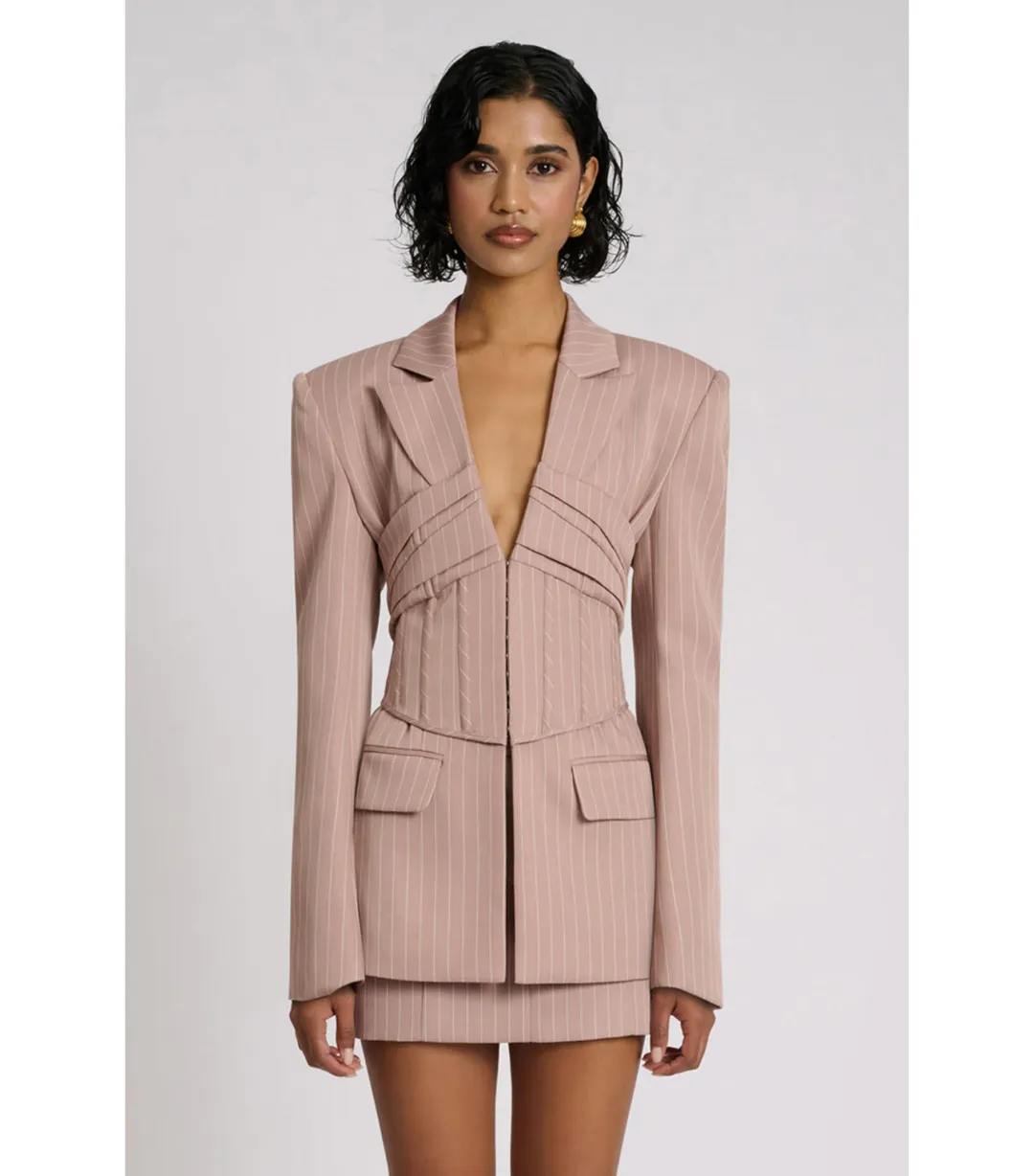 Eliya The Label Eleni Blazer Size AU 6 and Emerson Skirt Size AU 8 Pink for rent on The Volte - main image