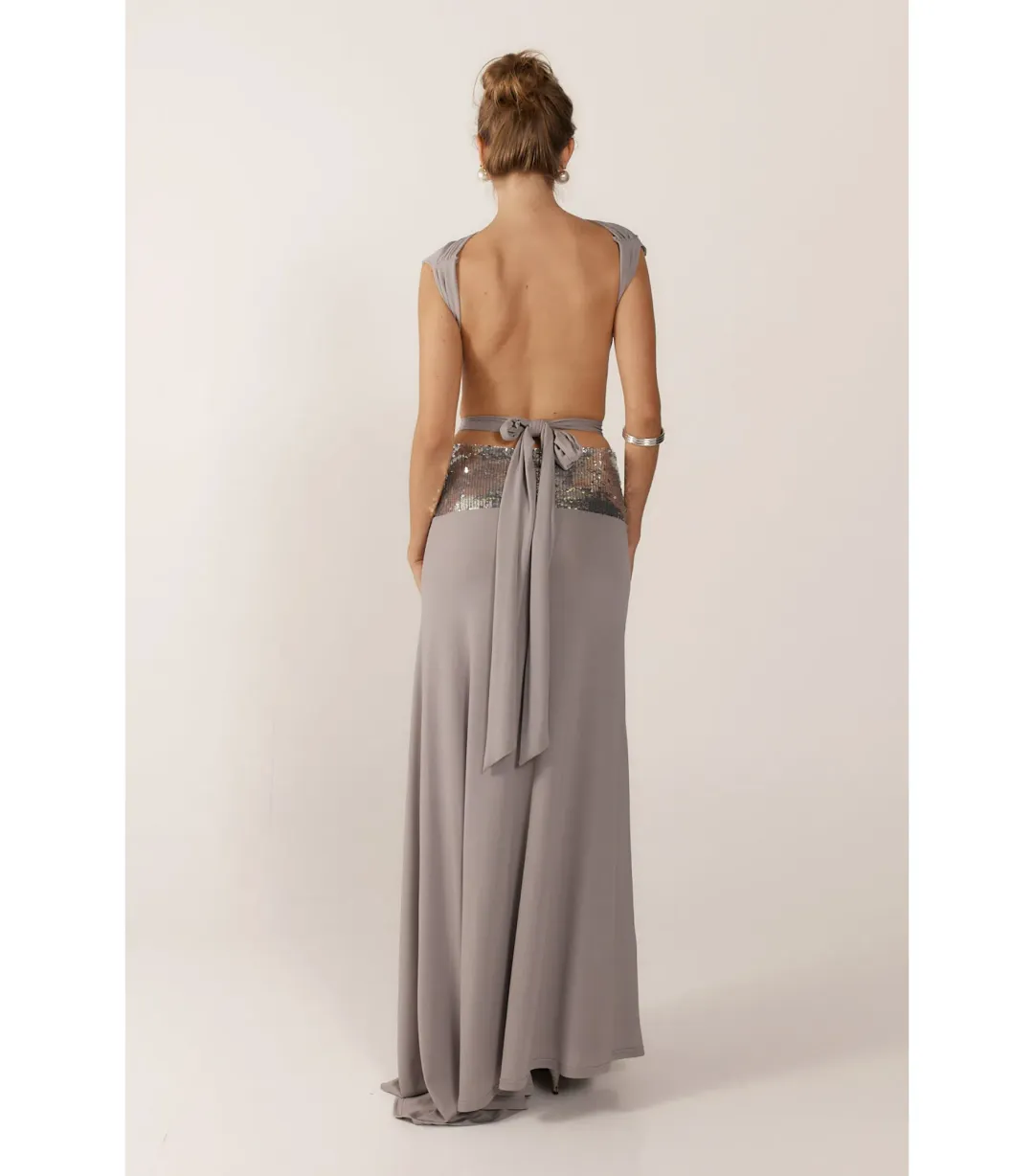 Ance Gria Lune Top and Skirt in Grey Size XS / AU 6 for rent on The Volte - main image