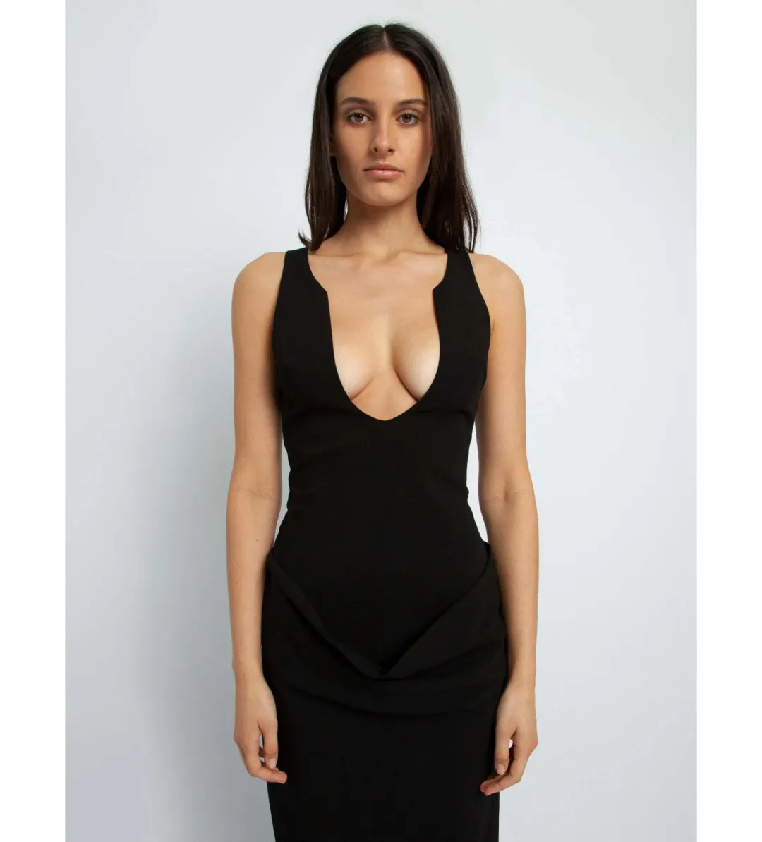 Christopher Esber Archer Column Cowl Dress Black Size 6 for rent on The Volte - main image