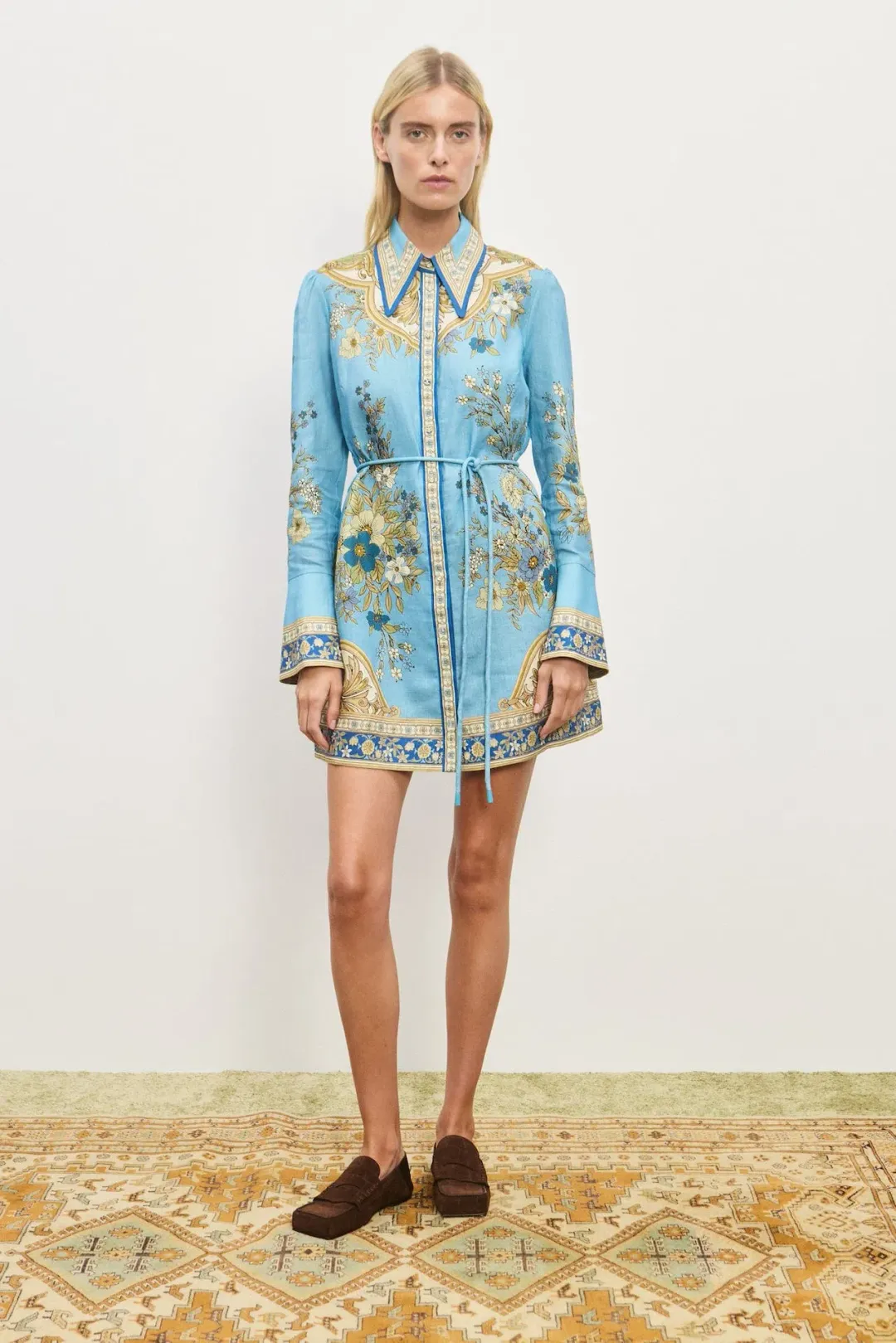 Alemais Cassie Mini Dress in Blue Floral Size 16 for rent on The Volte - main image