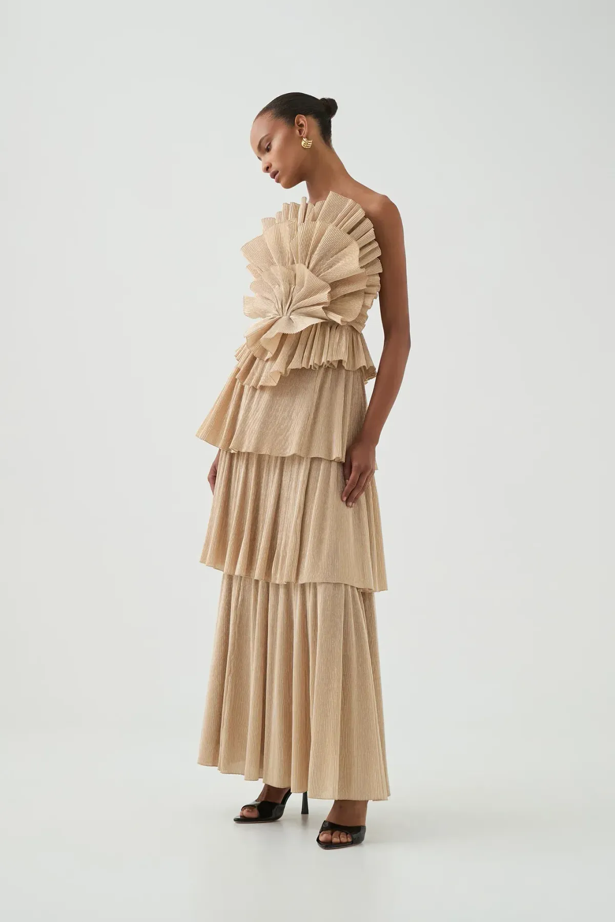 Aje Kyra Maxi Gown Gold Size 10 - Image 2