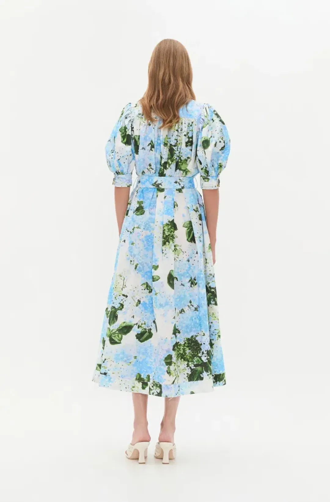 Aje Manifest Midi Dress Blue Print Size 10 for rent on The Volte - main image