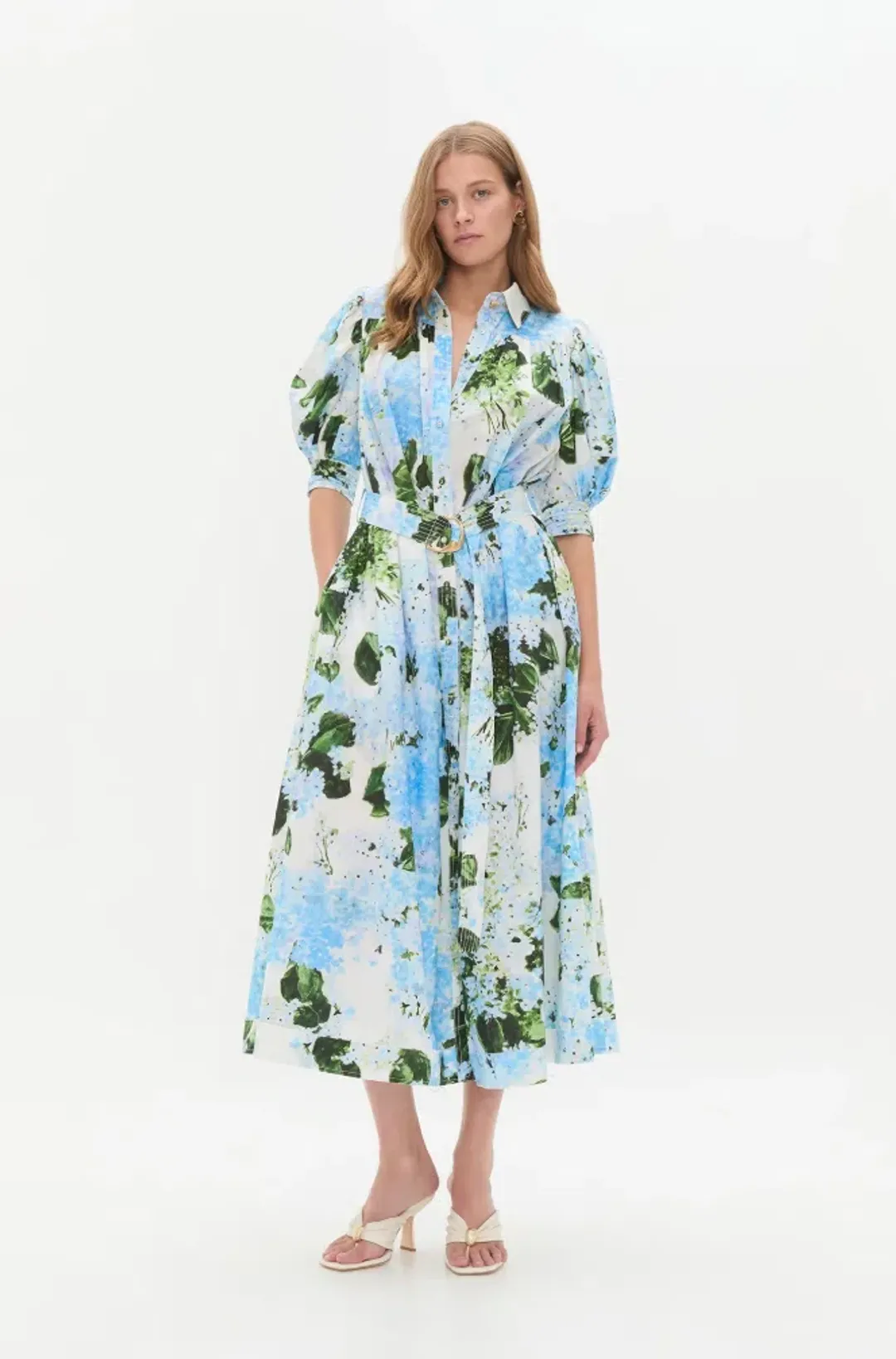 Aje Manifest Midi Dress Blue Print Size 10 for rent on The Volte - main image