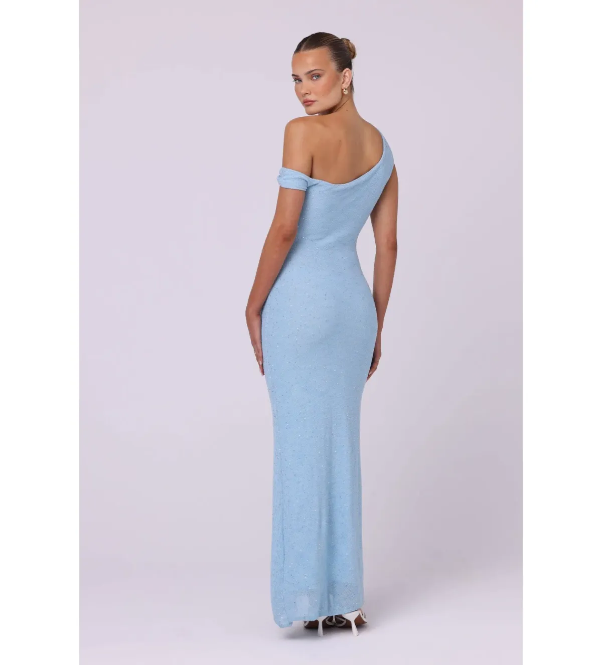 Isabelle Quinn Tula Maxi Dress Blue Sequin Size 6 - Image 3