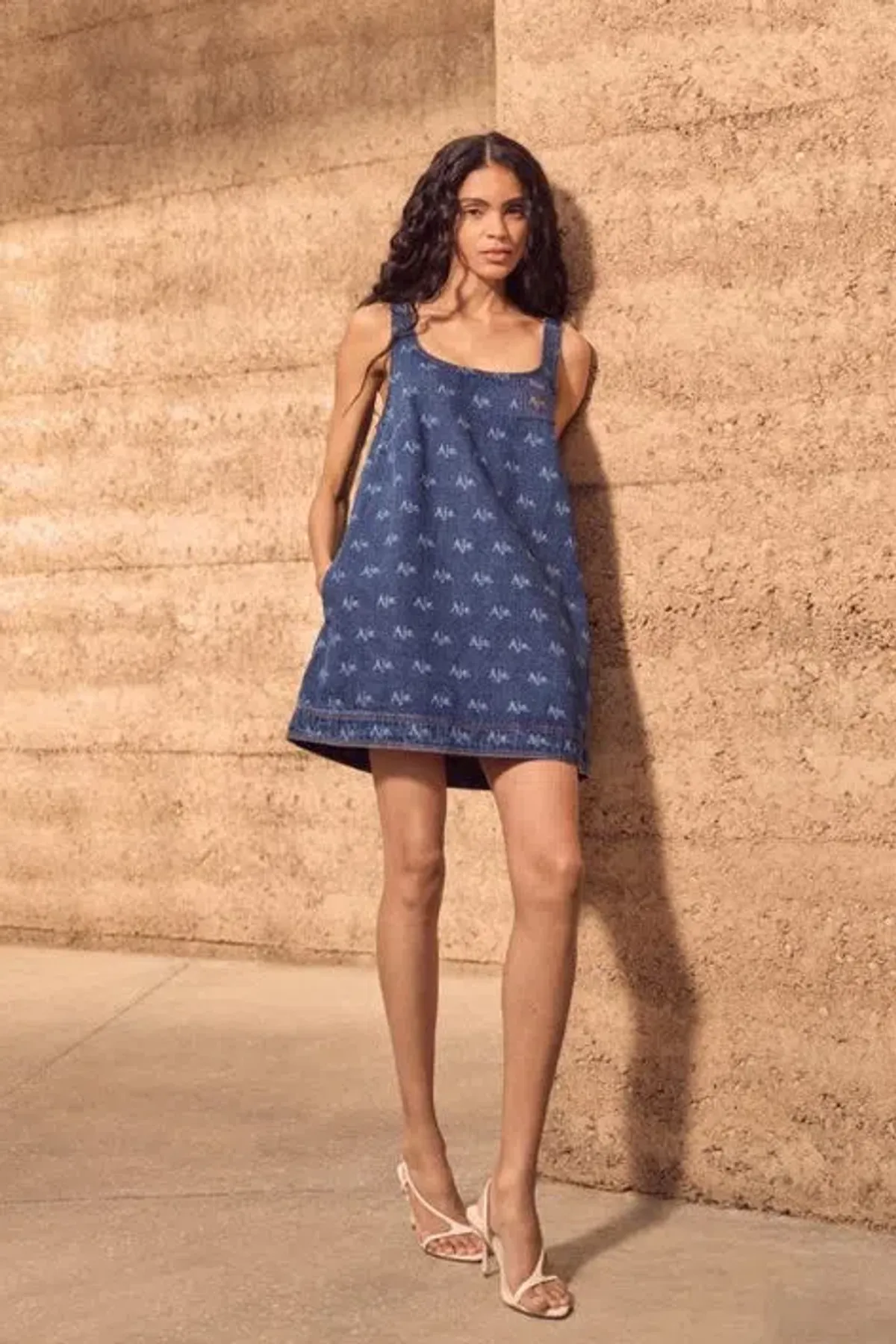 Aje Ratio Logo Mini Dress in Blue Size AU 10 - Image 2