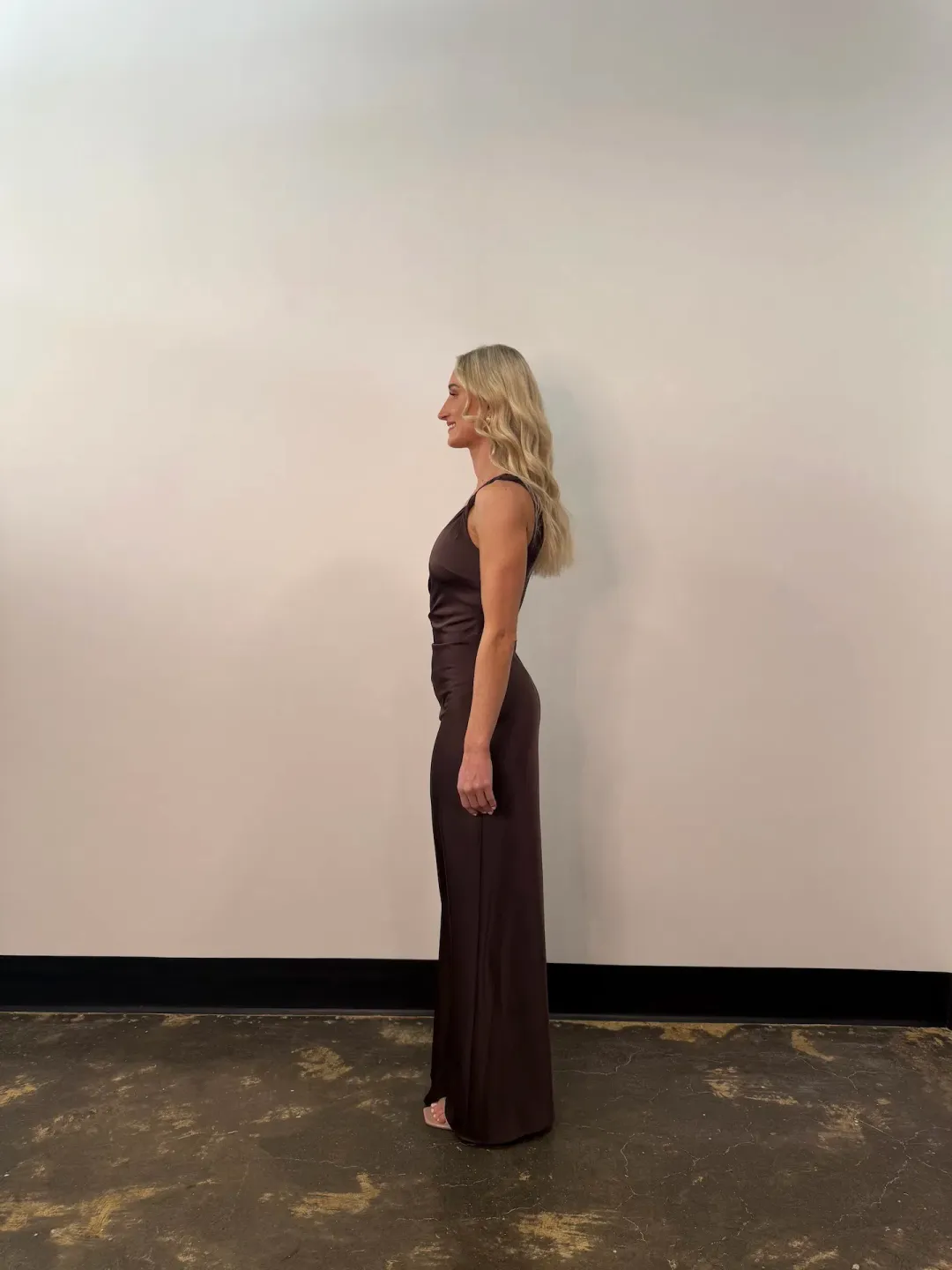 Bec & Bridge Lunetta Twist Strap Dress Maxi Dark Chocolate Size AU 8 for rent on The Volte - main image