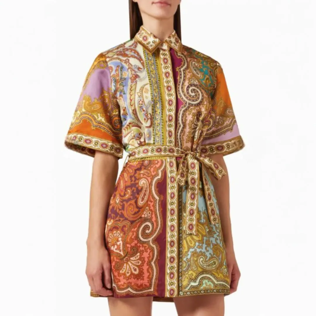 Alemais Clemenza Spliced Mini Dress Multi Size AU 8 for rent on The Volte - main image