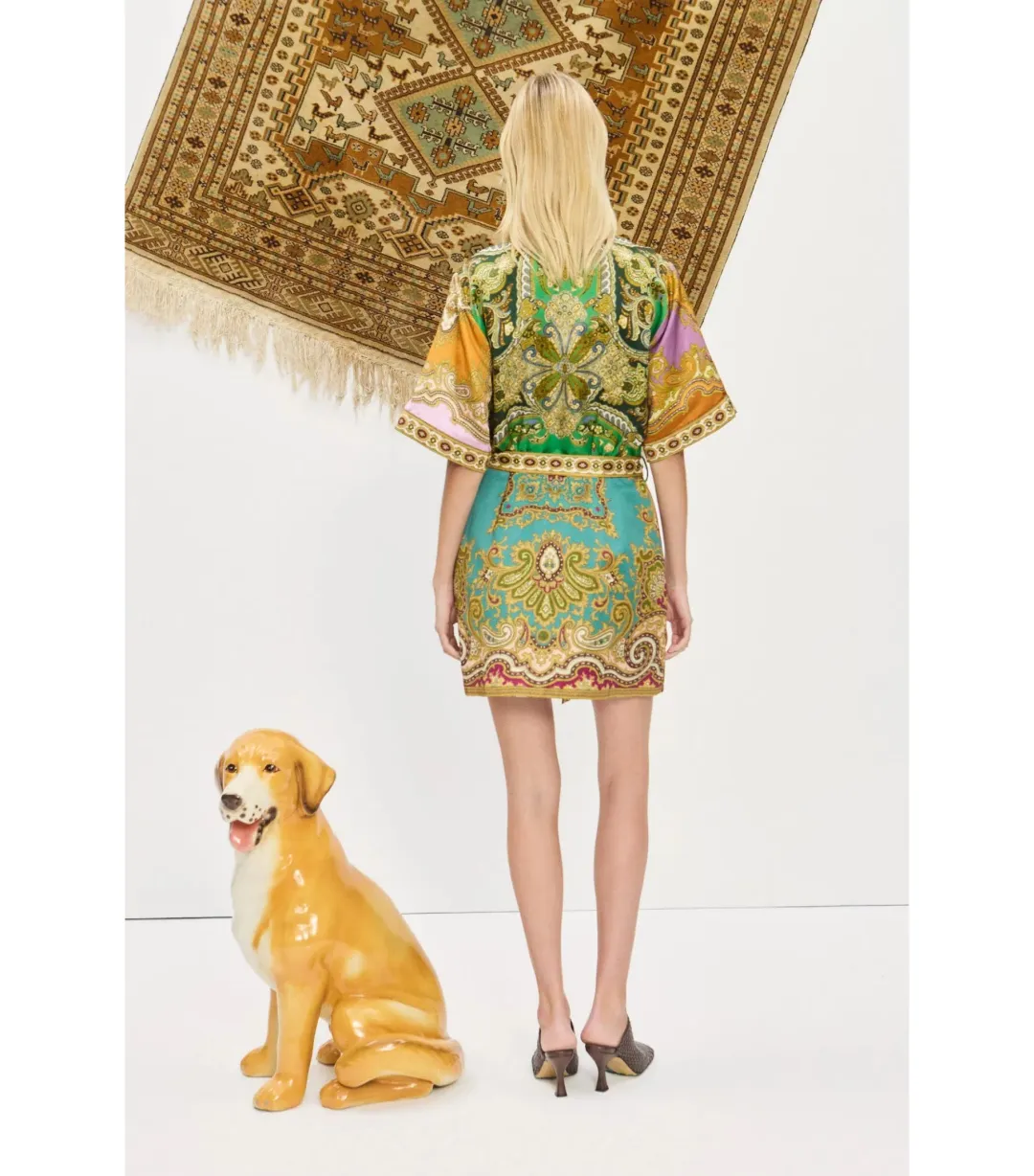 Alemais Clemenza Spliced Mini Dress Multi Size AU 8 for rent on The Volte - main image