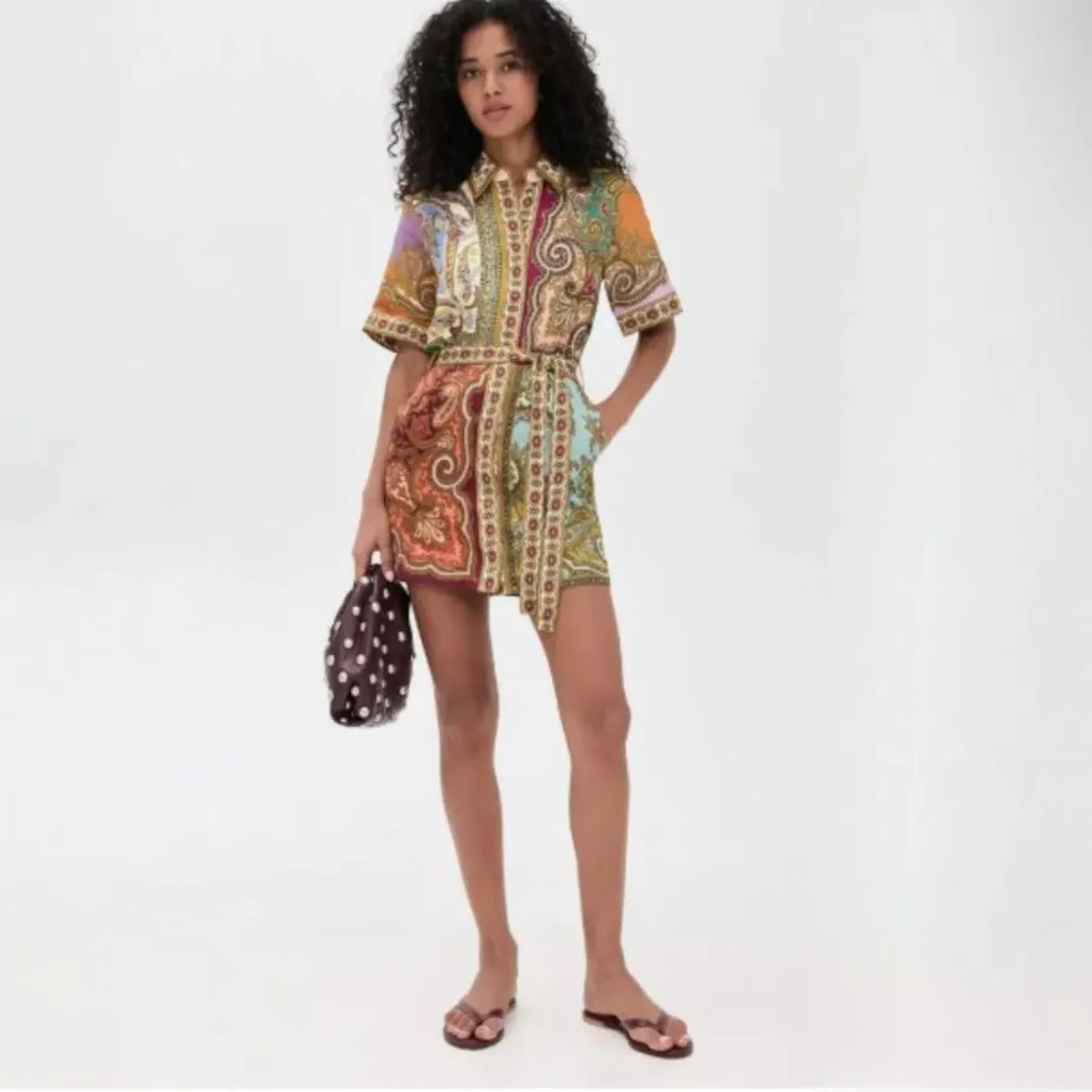 Alemais Clemenza Spliced Mini Dress Multi Size AU 8 for rent on The Volte - main image