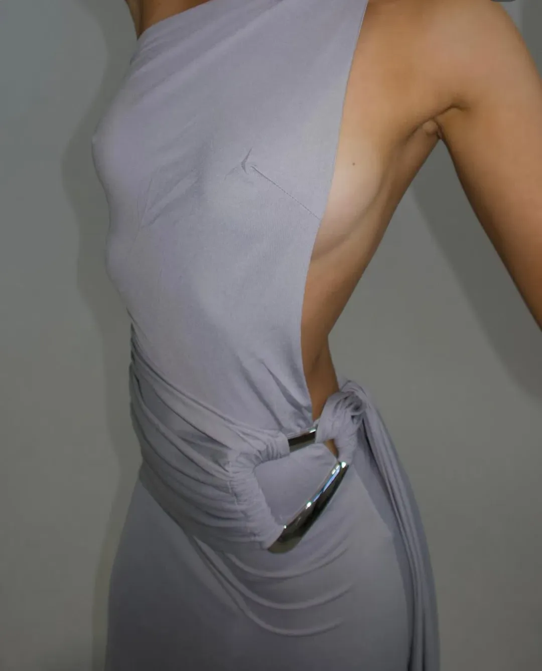Ance Gria Gaia Gown in Silver Grey  Size 6/8 for rent on The Volte - main image