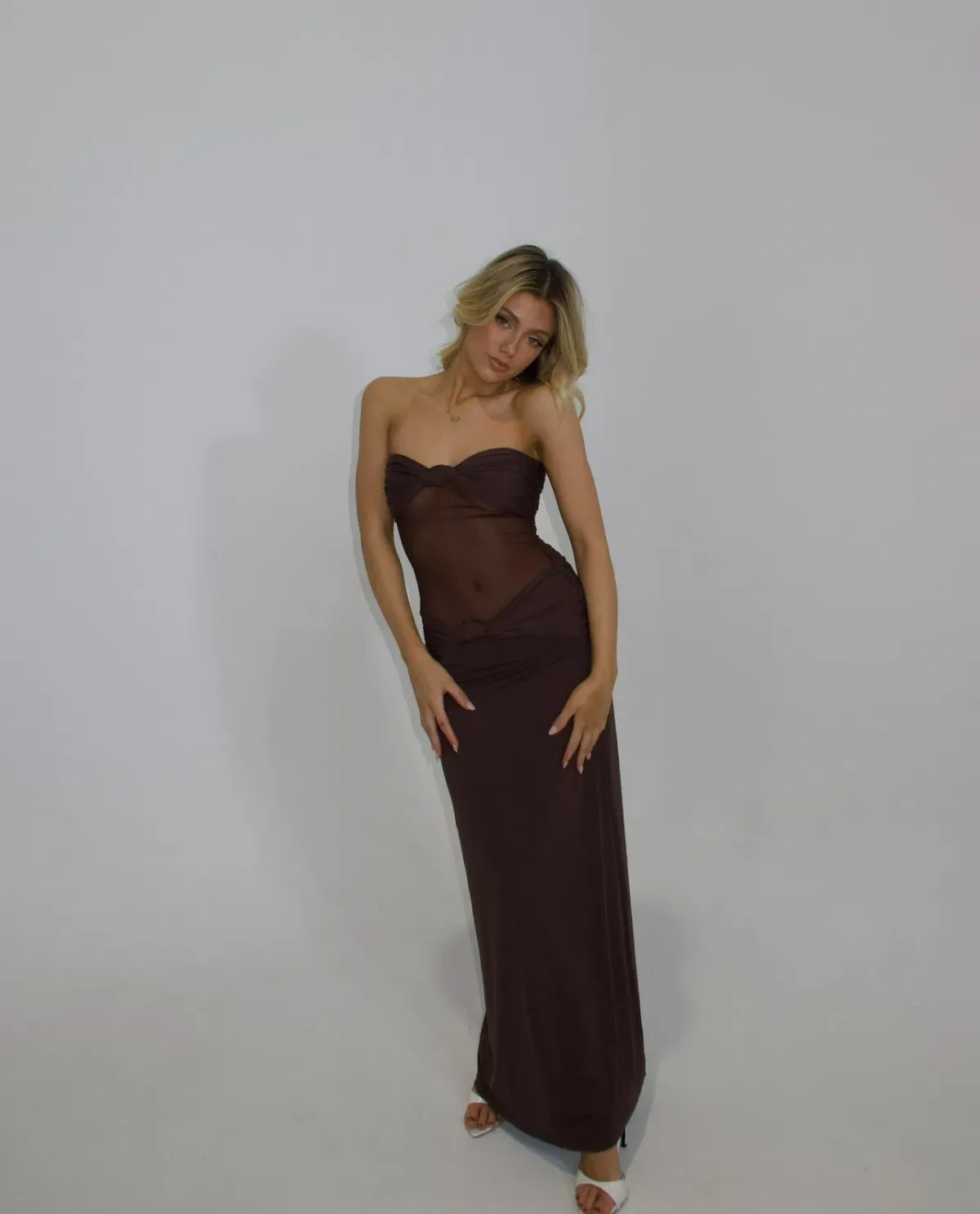 Sasha Therese Amara Maxi Dress Brown Size 8 - Image 1