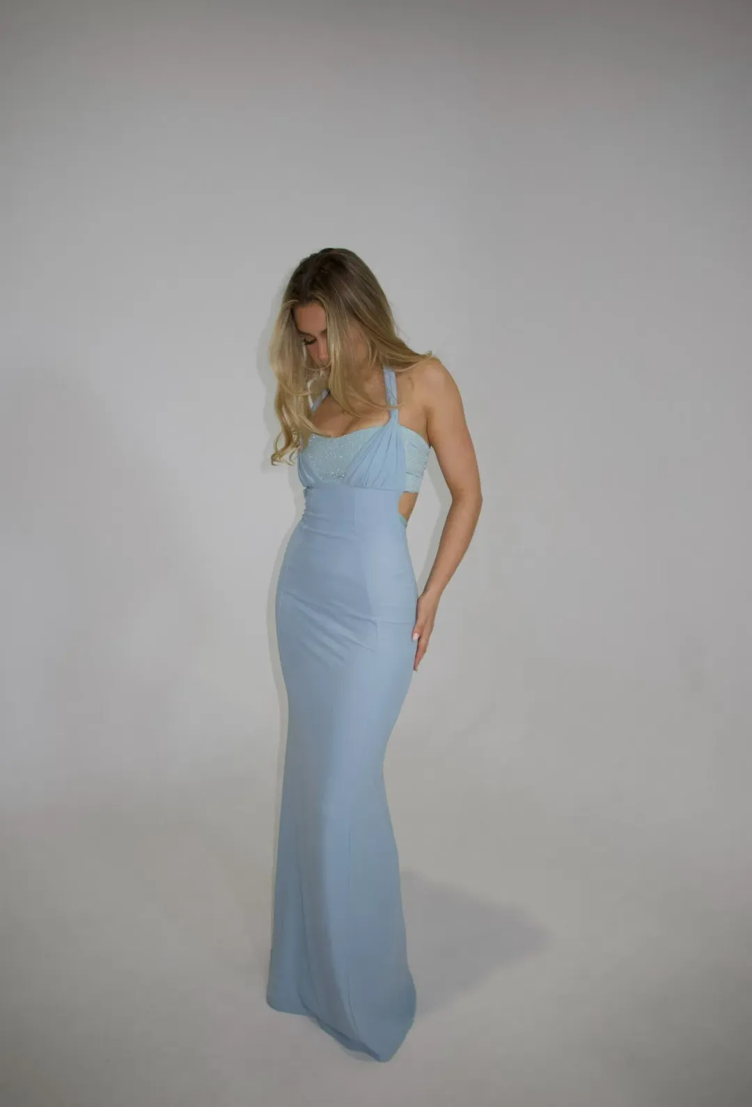 Deconduarte Gemona Maxi Opaque Baby Blue Size 8 for rent on The Volte - main image