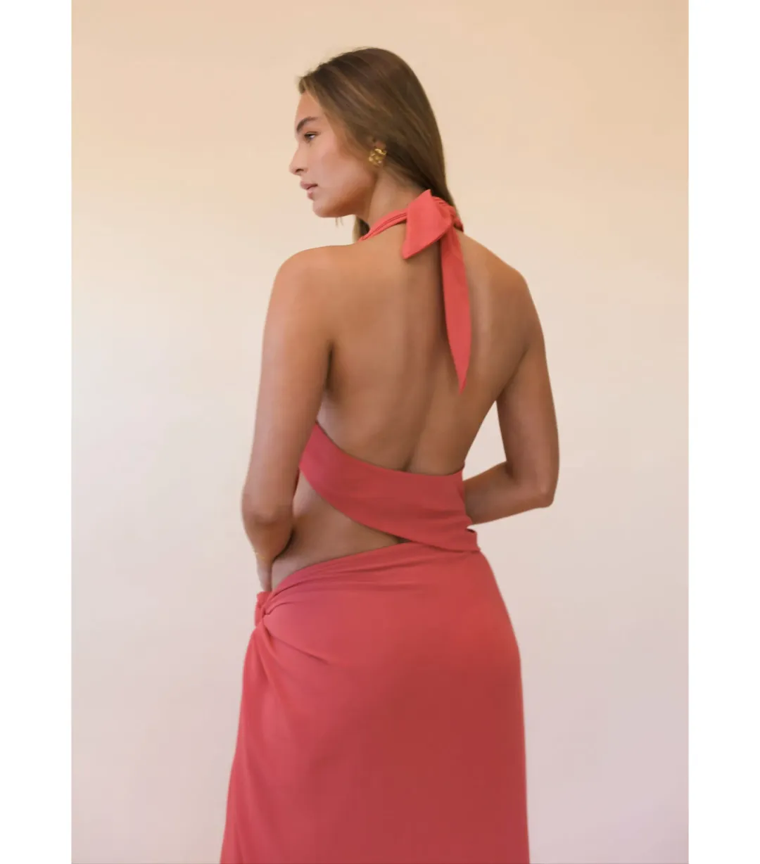 Koster Kulture Bobbies Top and Maxi Skirt Set in Coral Size S / AU 8 for rent on The Volte - main image