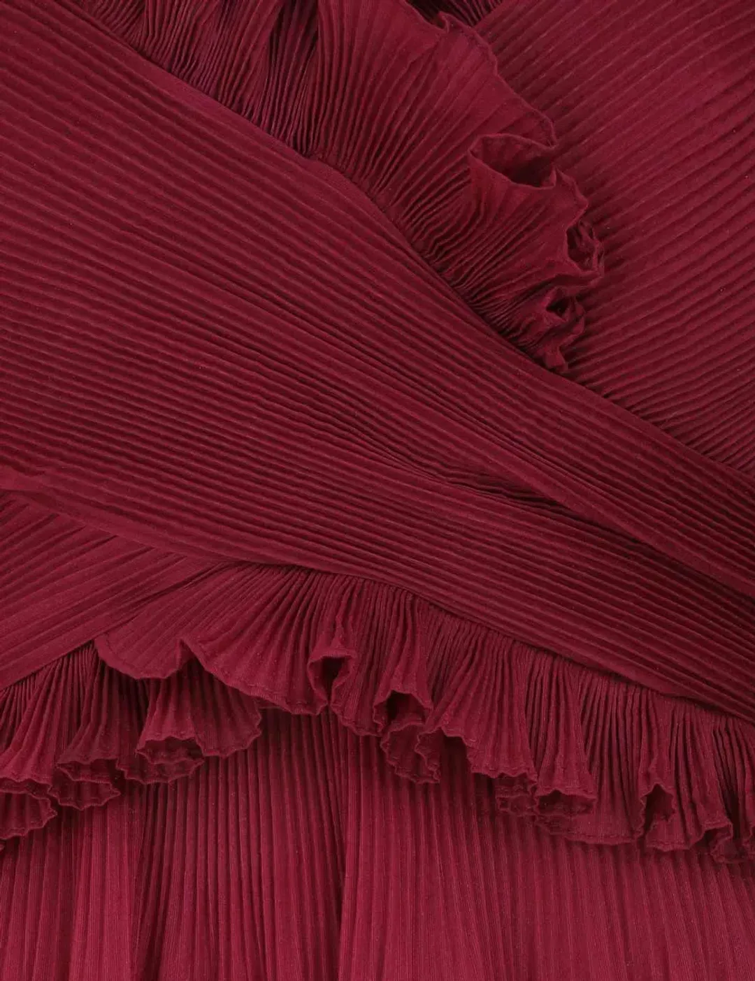 Zimmerman Pleated Off Shoulder Midi Dress Berry Size 1/AU 10 for rent on The Volte - main image