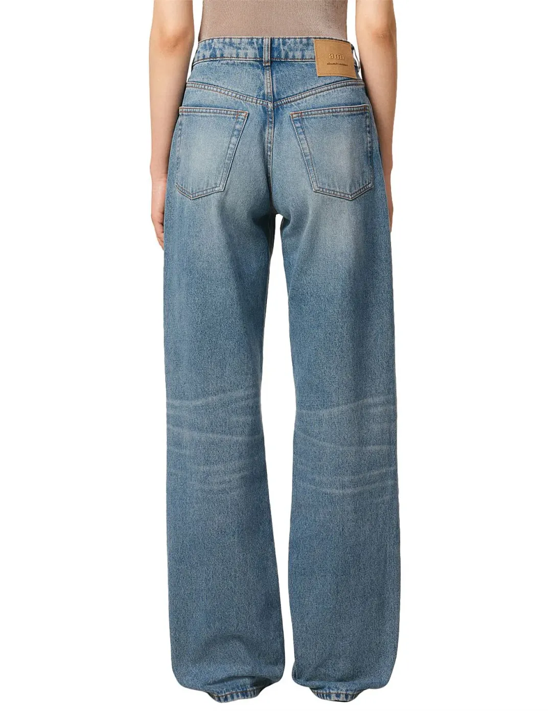 Ami Large Fit Jeans in Used Indigo Denim Size 6/XS for rent on The Volte - main image