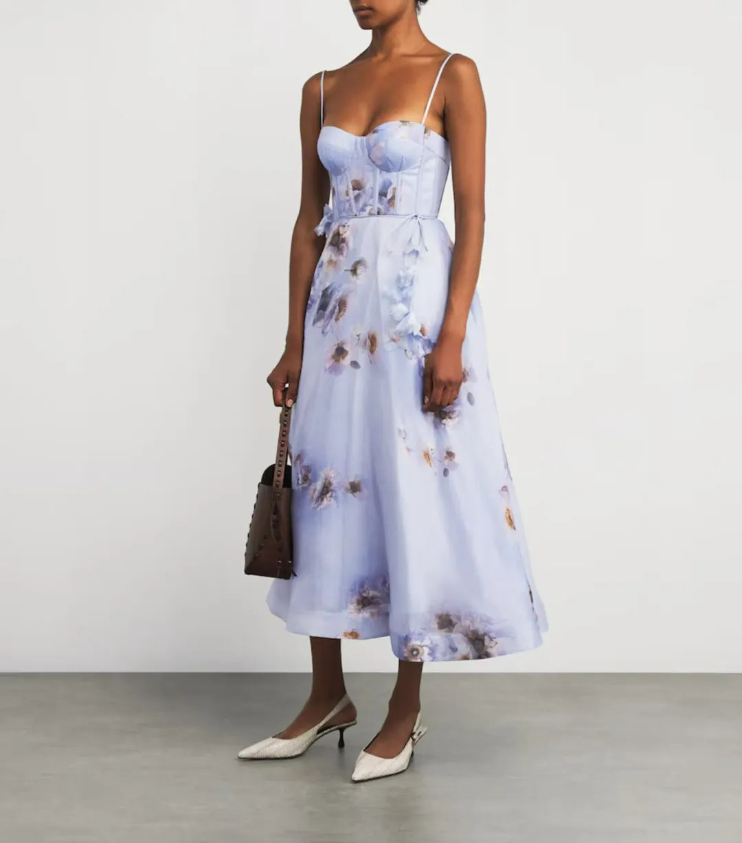 Zimmermann Hypnotic Picnic Midi Dress in Lilac Poppy Size 0 / AU 8 for rent on The Volte - main image