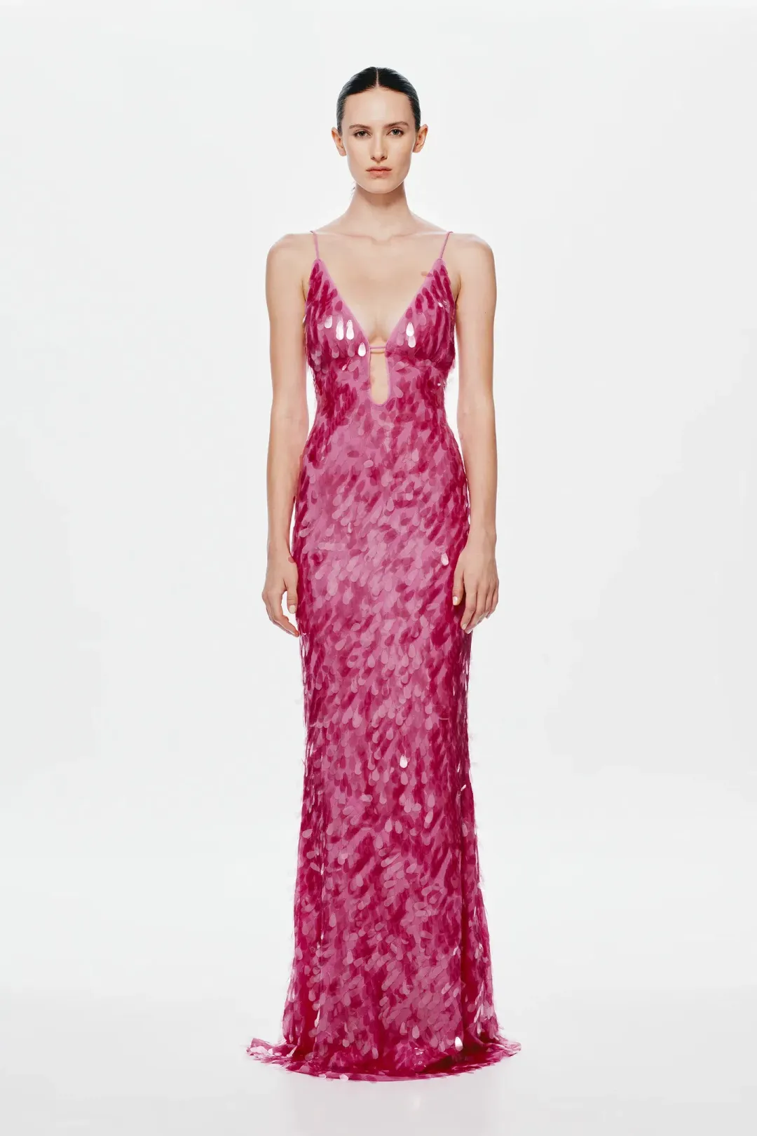 Misha Sapphire Sequin Maxi Dress in Fuchsia Size 10/M for rent on The Volte - main image