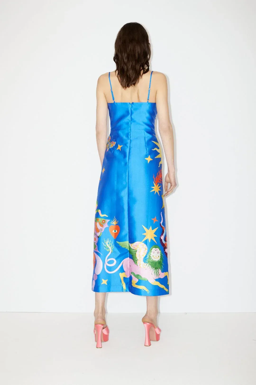 Alemais Guardian Midi Dress Blue Print Size 14 for rent on The Volte - main image