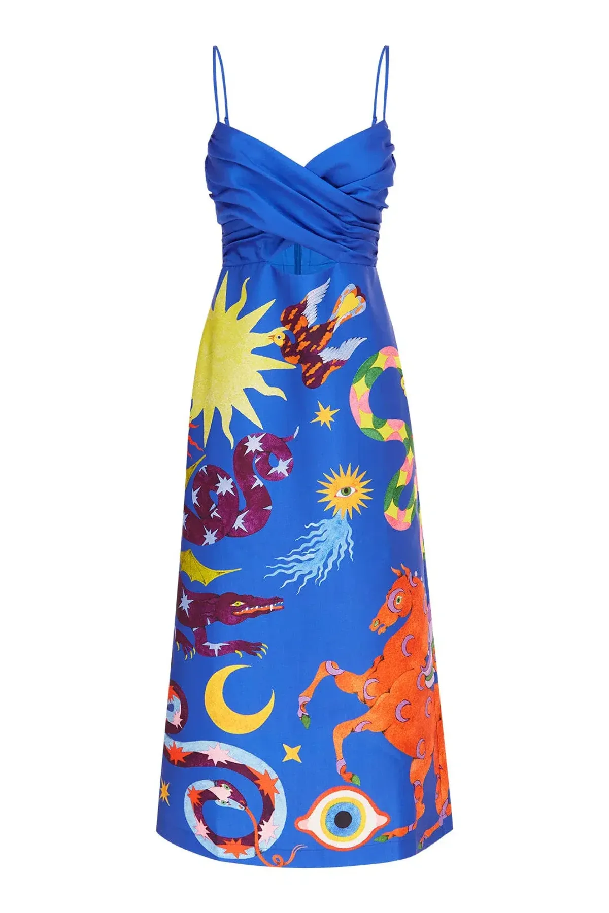 Alemais Guardian Midi Dress Blue Print Size 14 - Image 5