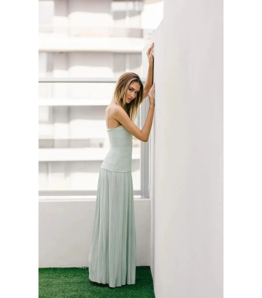 Manning Cartell Royal Debut Maxi Dress in Sage Green Size  AU 8 for rent on The Volte - main image