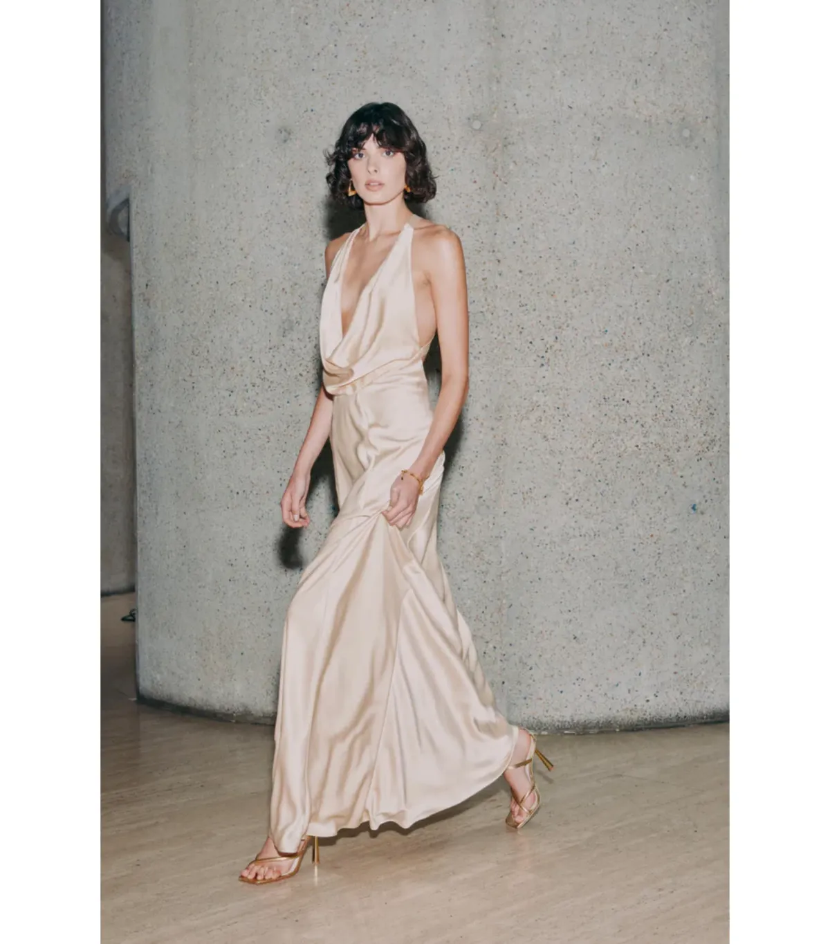 Manning Cartell Charmed Cowl Slip Maxi Dress Champagne Size AU 8 - Image 4