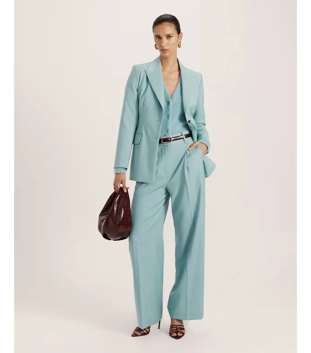 Saba Suki Classic Wool Blazer in Seafoam Size AU 12  for rent on The Volte - main image