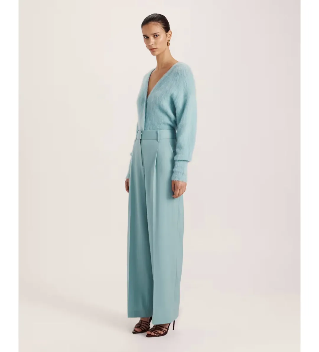 Saba Suki Wide Leg Wool Pants in Seafoam size AU12 for rent on The Volte - main image