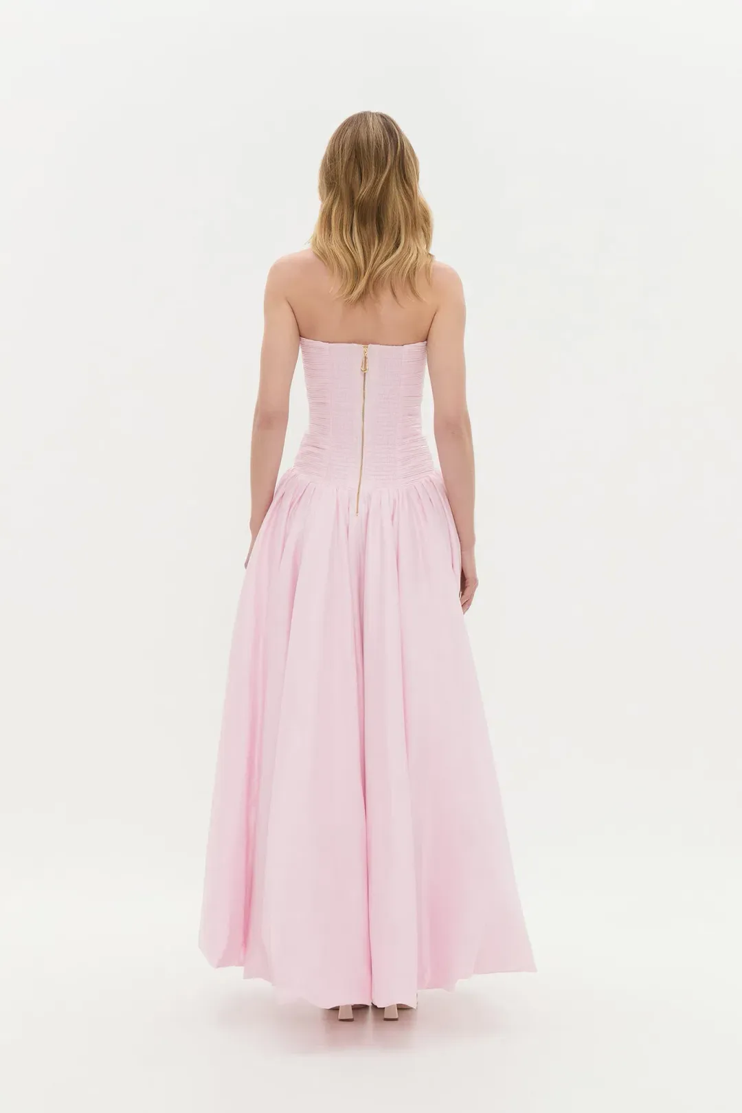 Aje Violette Bubble Hem Maxi Dress Pastel Pink Size 8 for rent on The Volte - main image