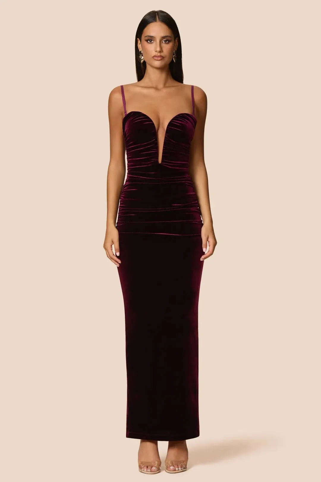 Love Nookie Nina Gown in Mulberry Size AU8 for rent on The Volte - main image