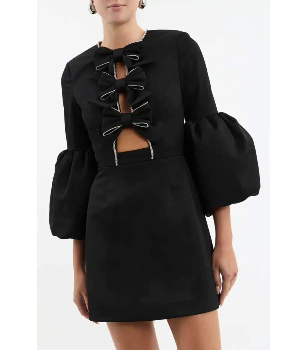 Rebecca Vallance Augustine Long Sleeve Mini Dress Black Size AU 8  for rent on The Volte - main image