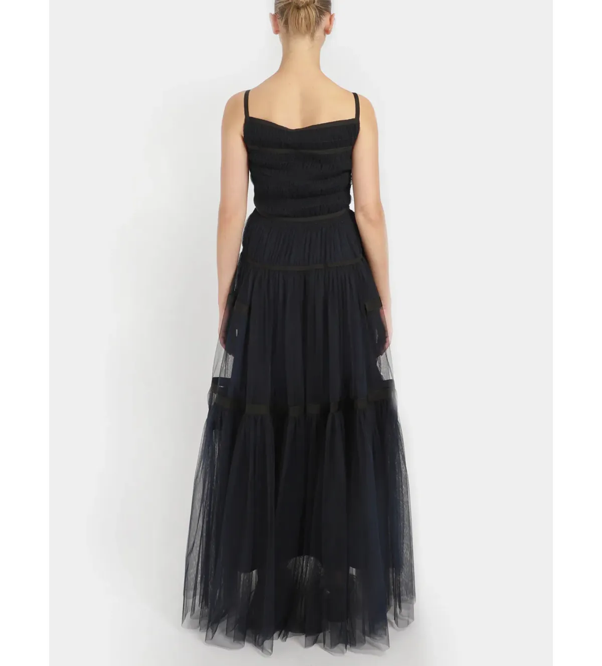 Molly Goddard Soft Tulle Astrid Maxi Dress Navy Size 10 - Image 3