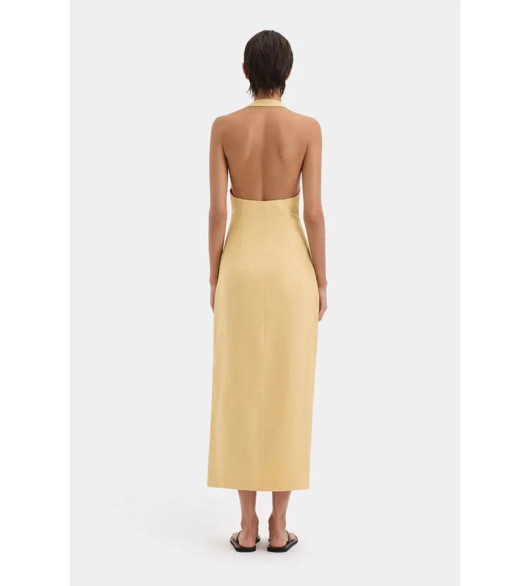 Sir the Label Carlotta Tie Midi Dress Raffia Size AU 10 for rent on The Volte - main image