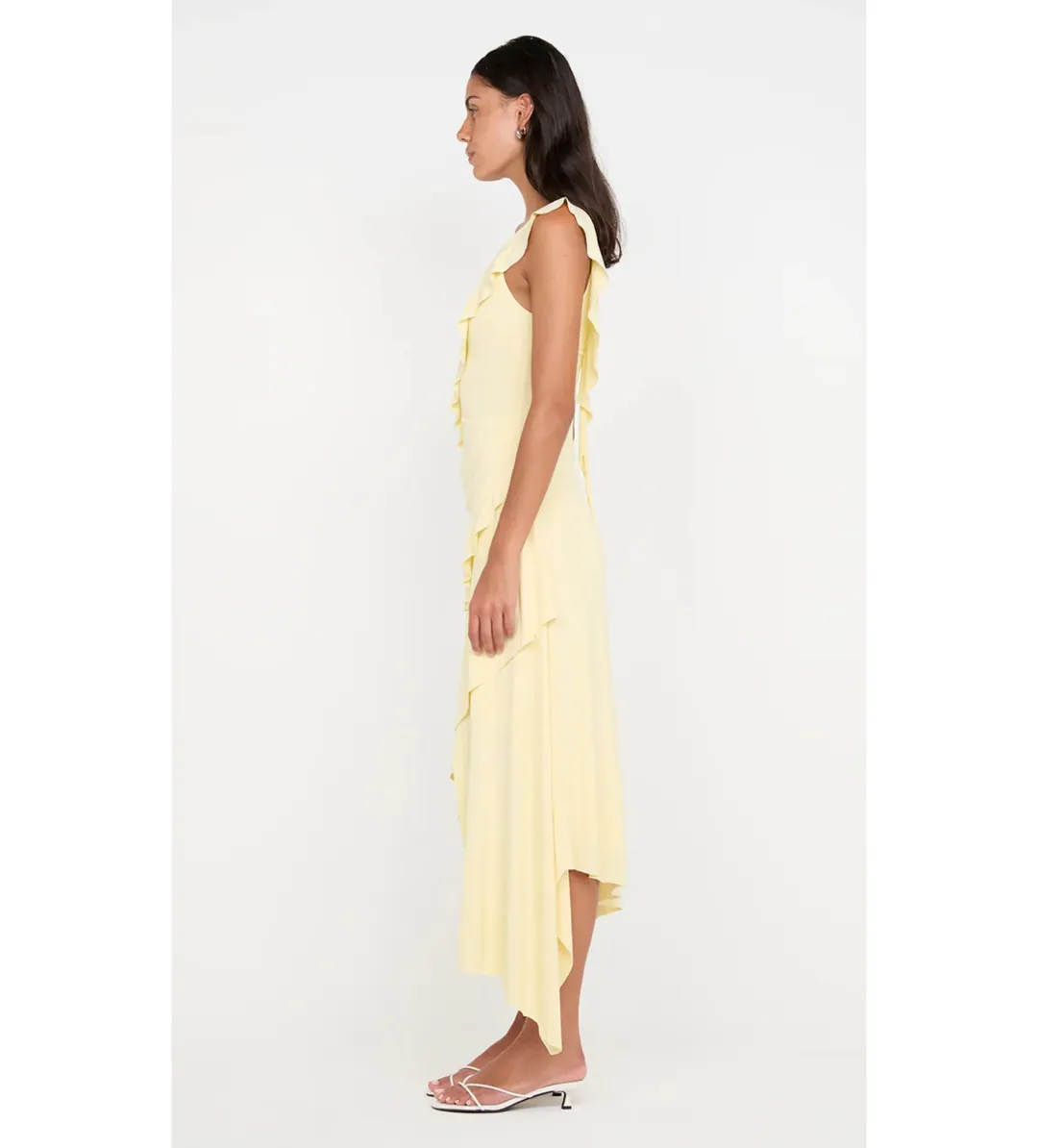 Bec & Bridge Marnie Asym Midi Dress Butter Size AU 8 for rent on The Volte - main image