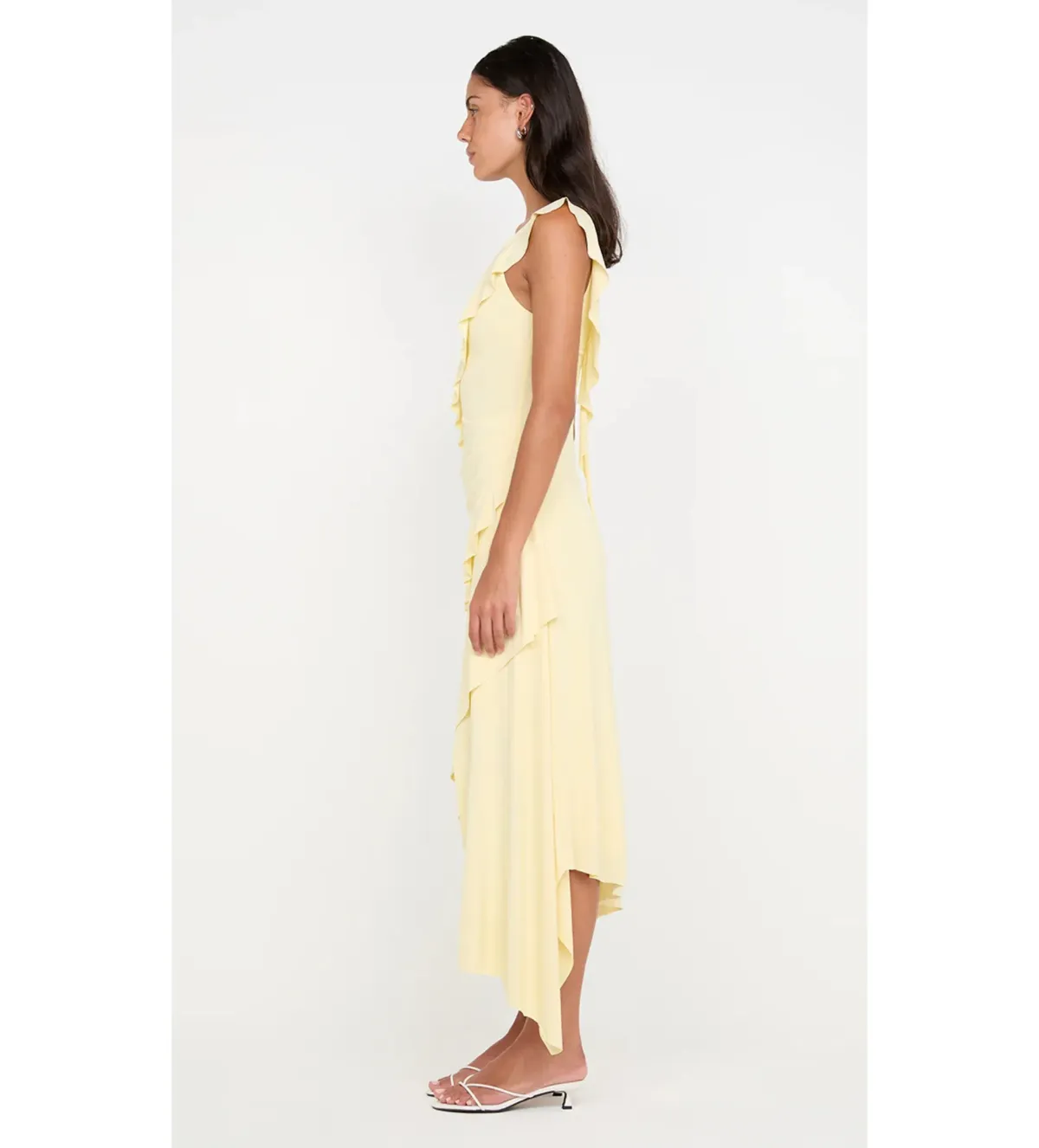 Bec & Bridge Marnie Asym Midi Dress Butter Size AU 8 - Image 3